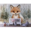 Fresque Murale Enfants Petit Renard à l'aquarelle