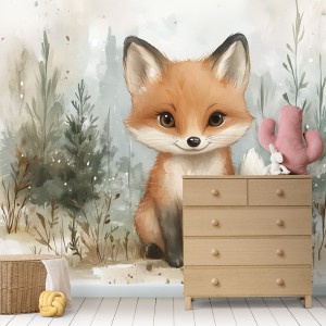 Little Fox in Watercolor...