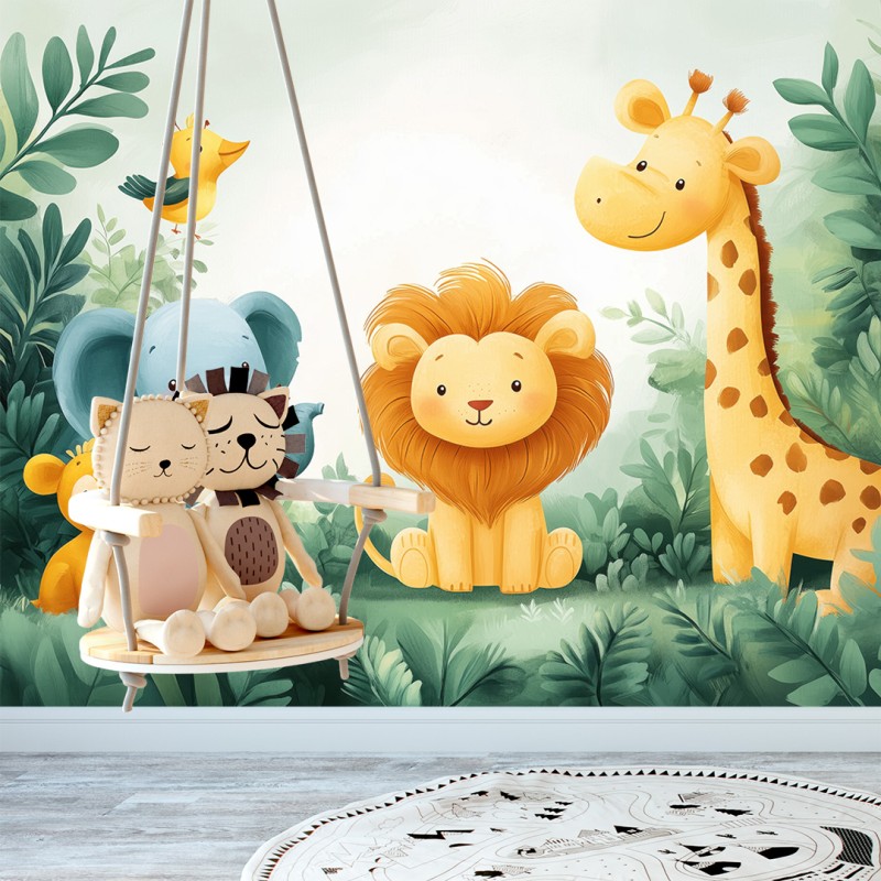 Fotomural Infantil Safari Animado