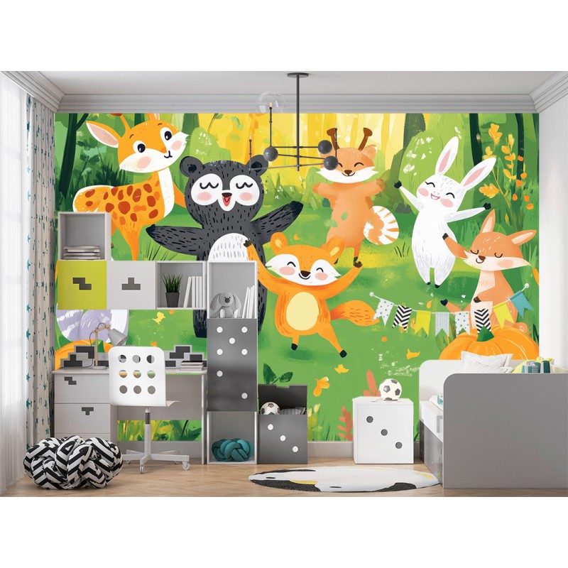 Fresque Murale Pour Enfants Animaux de la Forêt
