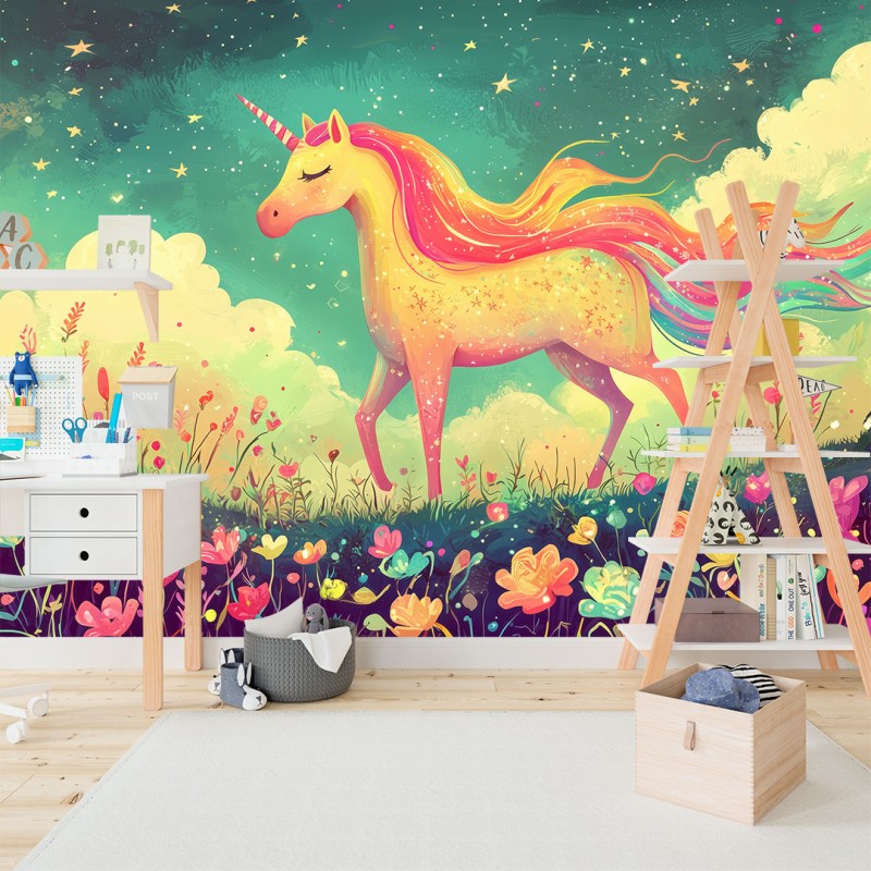 Fresque Murale Pour Enfants Licorne magique
