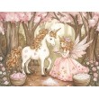 Fototapete Prinzessin und Einhorn für Kinder