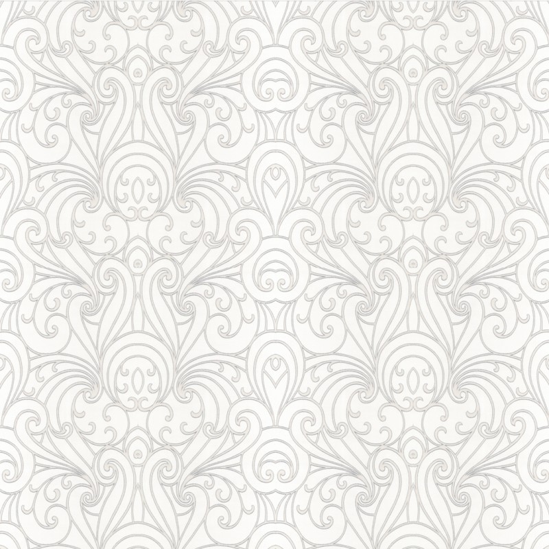 Wallpaper arabesque trivial white