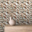 3D Tapete Beige und Hautfarbene Wellen