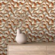 3D Tapete Beige, Hautfarben und Orange Wellen