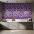 3D Tapete Violette Wellen