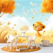 Tapferer Kleiner Löwe Kinder Fototapete