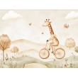 Giraffe on a Bicycle Children's Photomural