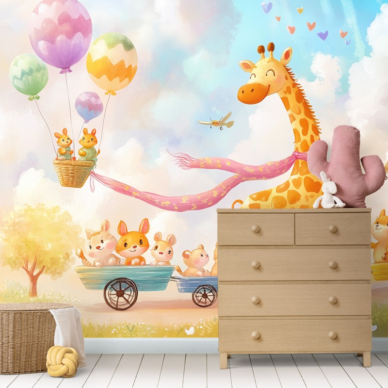 Fotomurale per Bambini Animal Caravan