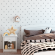 Children's wallpaper white and grey stars