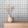Light Grey 3D Square Wallpaper