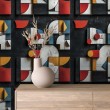 Black 3D Geometric Art Wallpaper