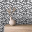 Carta da parati 3D onde organiche grigio
