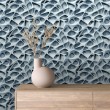 3D Tapete organisch Hellblau