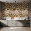 3D wallpaper organic waves beige