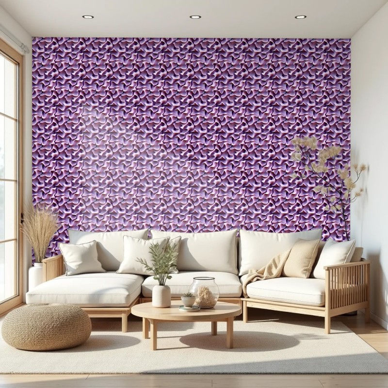 3D wallpaper organic waves purple