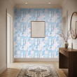 3D wallpaper geometric light blue
