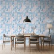 3D wallpaper geometric light blue
