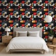 3D wallpaper geometric multicolor black