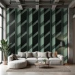 3D wallpaper green diagonals