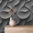 Papier peint 3D plis gris