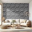 3D wallpaper grey folds