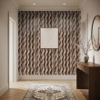 Papier peint 3D vagues marron