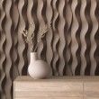 3D Tapete Wellen Braun