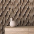 Papier peint 3D vagues organiques marron