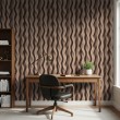Papel Pintado 3D Ondas Verticales Marrón