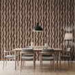 3D wallpaper vertical waves brown