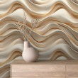 3D wallpaper beige waves