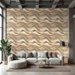 3D wallpaper beige waves
