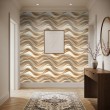 3D wallpaper beige waves