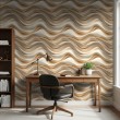 3D wallpaper beige waves