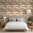 3D wallpaper beige waves