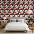 3D wallpaper organic multicolor red