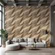 Papel Pintado 3D Ondas Suave Beige