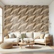 Papier peint 3D vagues beige douces