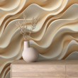 Papel Pintado 3D Ondas Suaves Beige