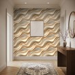 Papier peint 3D vagues douces beige