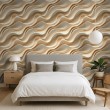 Papier peint 3D vagues douces beige
