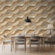 Papier peint 3D vagues douces beige