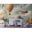 Fotomurale per Bambini Mongolfiere e Nuvole