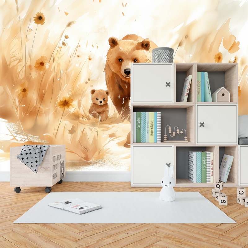 Children's Photomural Bear Family