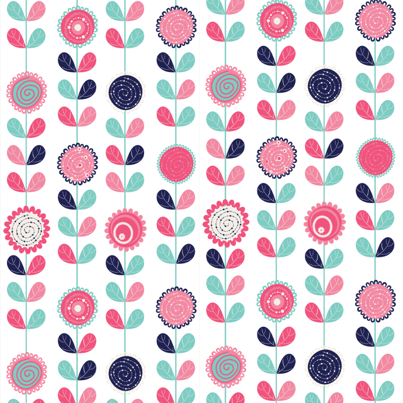 Papel pintado Floral Vectorial Rosas