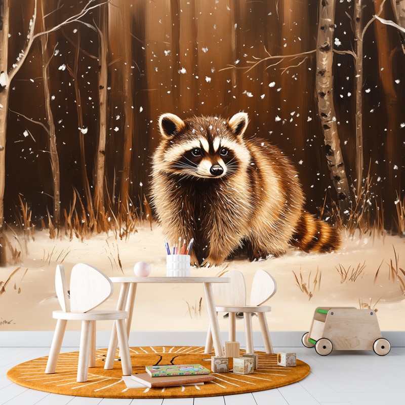 Waschbär Kinder Fototapete