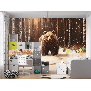 Fotomural Infantil Oso Salvaje