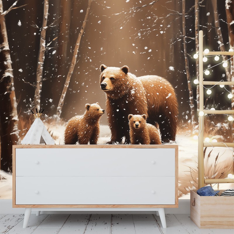 Fresque Murale Enfant de la Famille Wild Bear