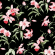 Floral Tropical Floral Wallpaper Roses and Black